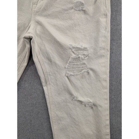 Lucky Brand Jeans Womens Size 12 White Distressed Raw Hem Sienna Silm Boyfriend - Picture 5 of 16